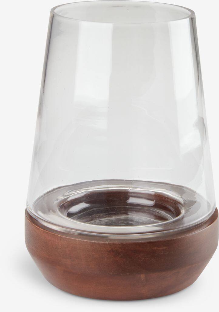 DARIUS lanterne Ø15xH21cm transparent/brun