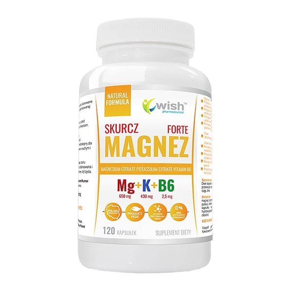 Wish Magnez Skurcz Forte + Potas + B6, kapsułki, 120 szt.