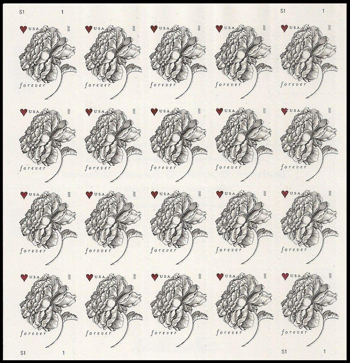 2015 Vintage Rose Pane Wedding Forever Postage Stamps