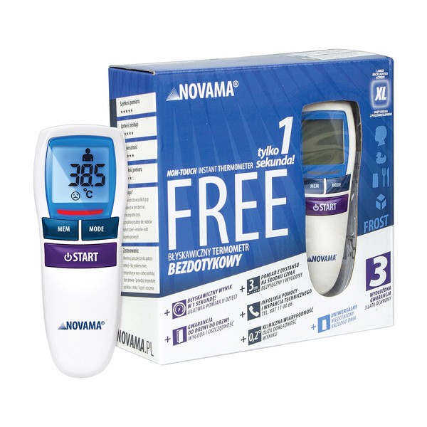 Termometr Novama Free, NT17, bezdotykowy, biały, 1 szt.