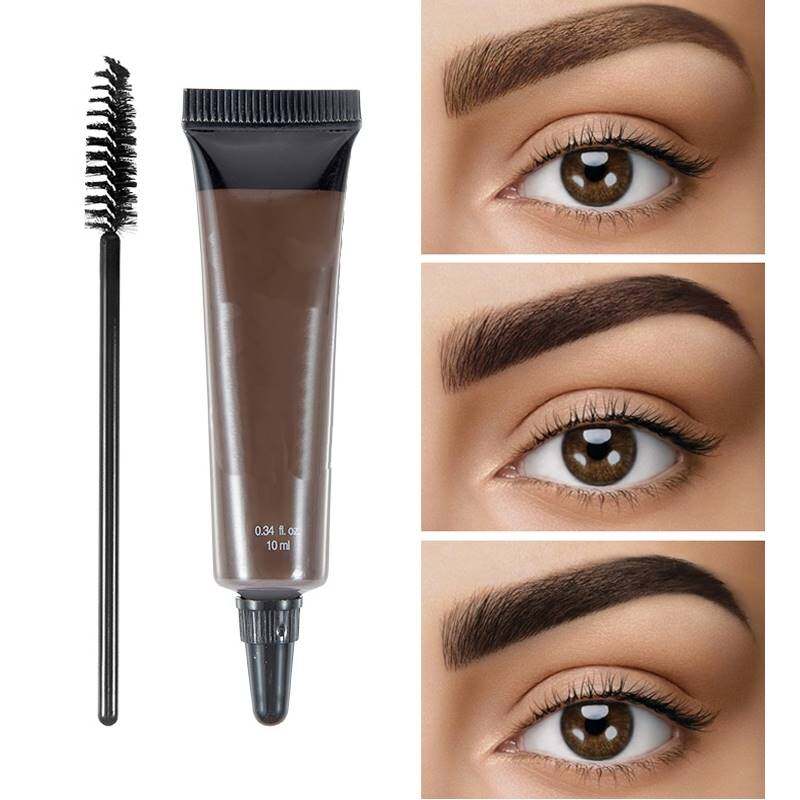 Trucco occhi 10 ml Crema per sopracciglia Penna per tatuaggi con pennello Kit impermeabile Trucco donna Tinta per sopracciglia Gel intensificatore Tintura per sopracciglia Cosmetici