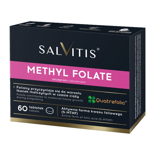 Salvitis Methyl Folate (Folian metylu), tabletki powlekane, 60 szt.