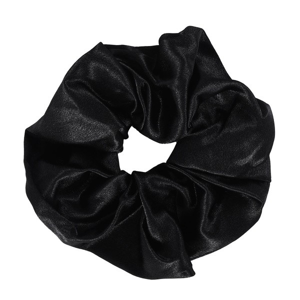 Sister Young Lilu, satynowa gumka do włosów scrunchie, black, 1 szt.