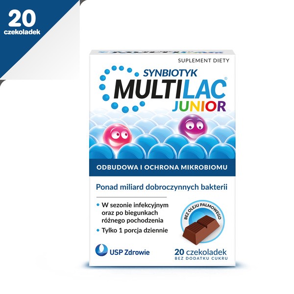 Multilac Junior synbiotyk (probiotyk + prebiotyk), 20 szt