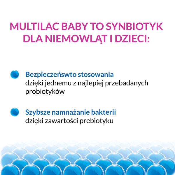 Multilac Baby, krople, synbiotyk (probiotyk + prebiotyk), 5 ml