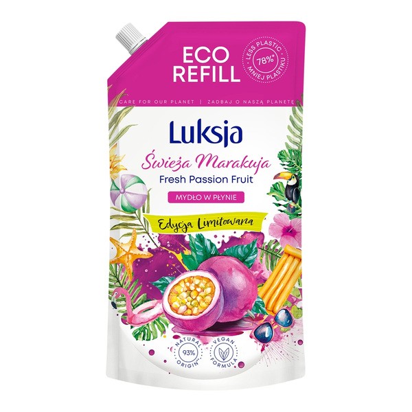 Luksja, mydło w płynie, Świeża Marakuja, refill, 900 ml