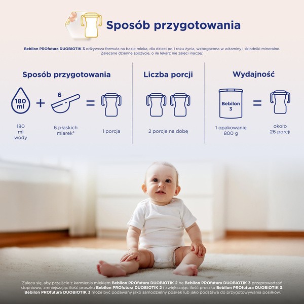 Bebilon PROfutura DUOBIOTIK 3, formuła na bazie mleka po 1. roku życia, 800 g