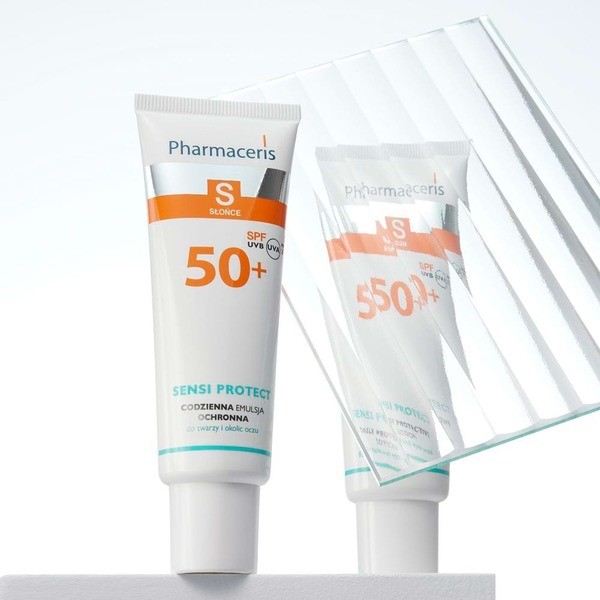 Pharmaceris S Sensi Protect, codzienna emulsja ochronna z kwasem hialuronowym do twarzy i okolic oczu SPF 50+, 50 ml