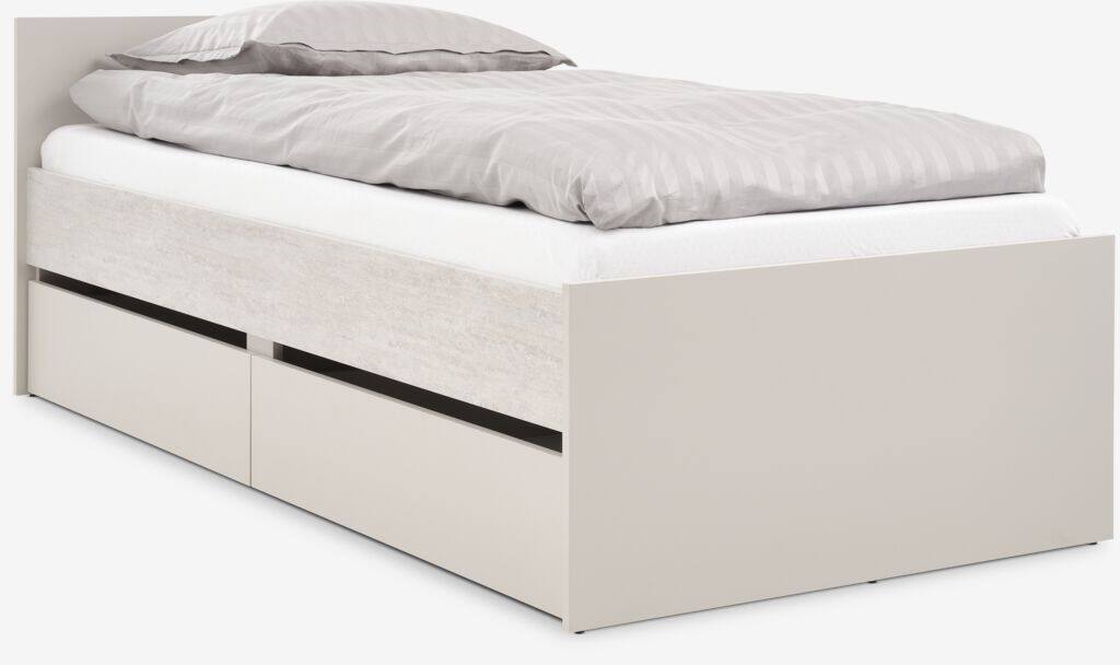BILLUND Seng med skuffe BILLUND 90x200 travertin/beige