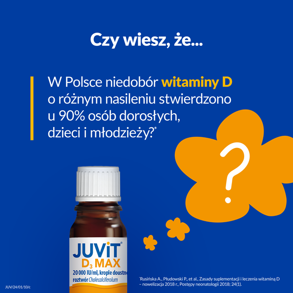Juvit D3 Max, 20 000 IU/ml, krople doustne, 10 ml
