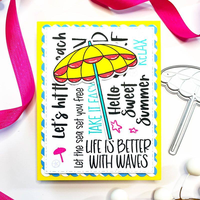 Beach Time Sayings Clear Stamp Set of 8
