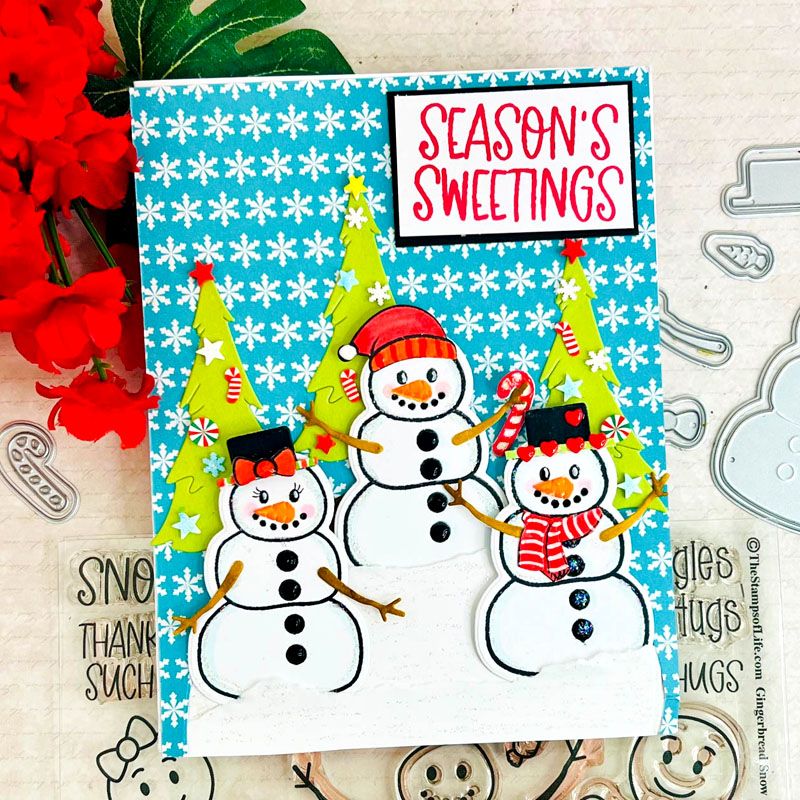 Gingerbread Snow Fun Clear Stamp Set