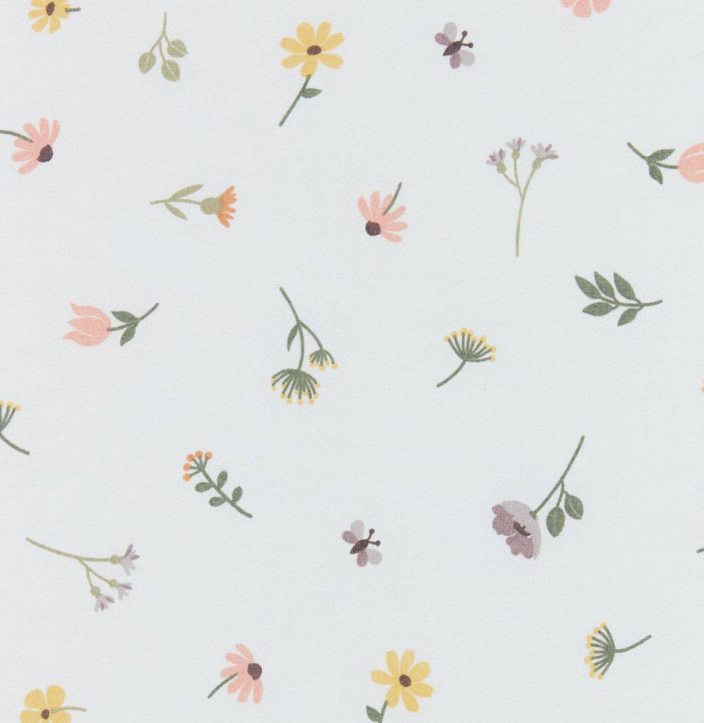 HVITMYRAK Tekstilvoksdug HVITMYRAK B140cm hvid med blomster