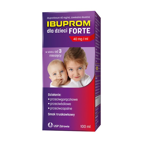 Ibuprom dla Dzieci Forte, 200 mg/5 ml, zawiesina doustna, 100 ml