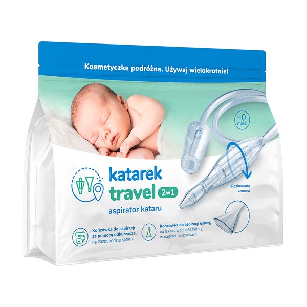 Katarek travel 2w1, aspirator do nosa, 1 szt.
