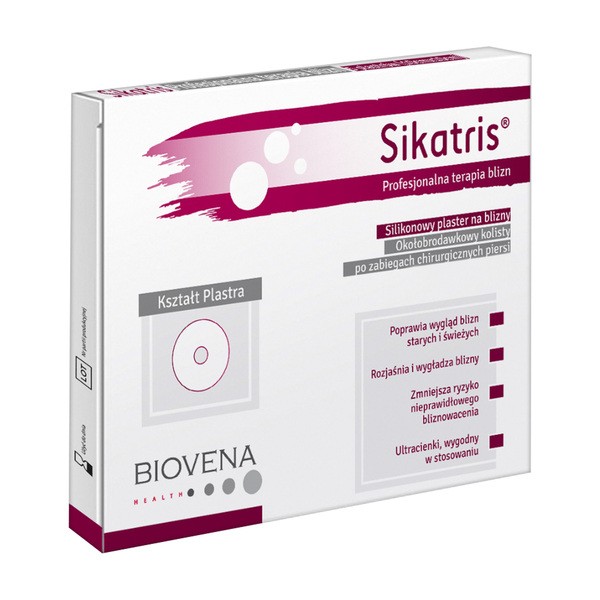 Sikatris, silikonowy plaster na blizny, okołobrodawkowy, 7,6 cm, 1 szt.