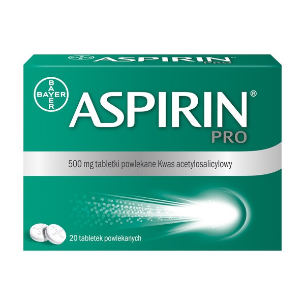 Aspirin Pro, 500 mg, tabletki powlekane, 20 szt.