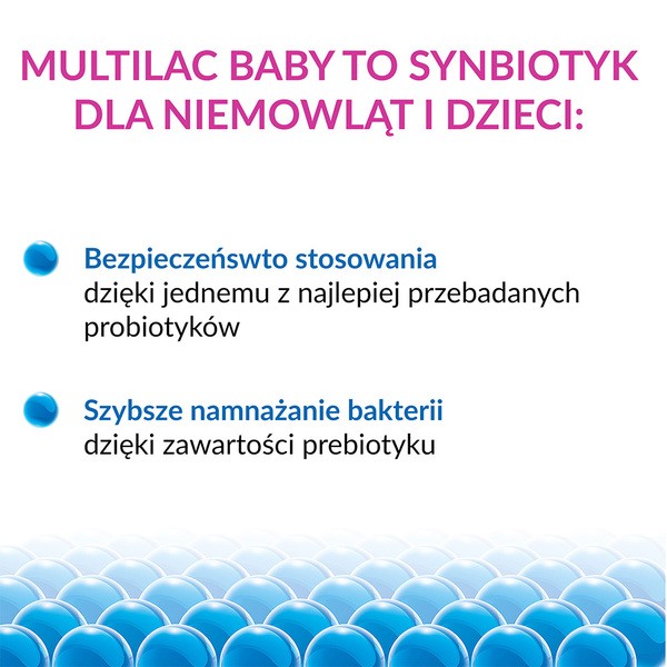 Multilac Baby, krople, synbiotyk (probiotyk + prebiotyk), 2x5 ml
