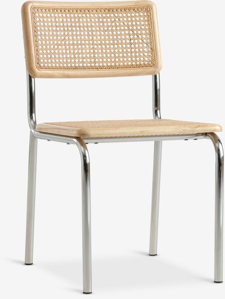 HASSING Spisestol i rattan/krom