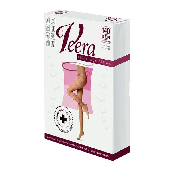 Veera Przeciwżylakowa, rajstopy, 140 DEN, czarne, rozmiar 2/ M