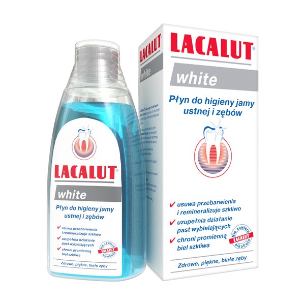 Lacalut White, płyn do płukania jamy ustnej i zębów, 300 ml