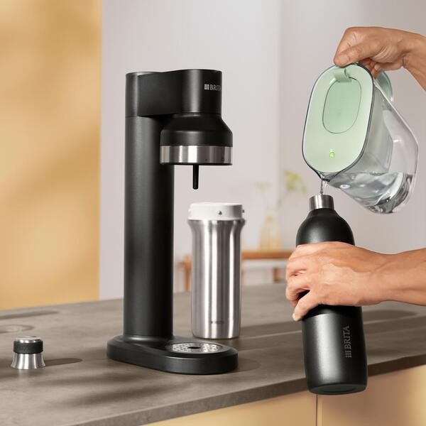 Brita, sodaTrio, butelka ze stali nierdzewnej 0,5l, czarna, 1 szt.