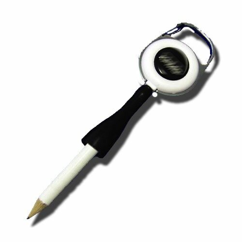 Retractable carabiner badge reel pencil holder