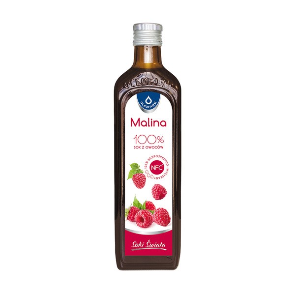 Oleofarm Malina, sok z malin 100%, 490 ml
