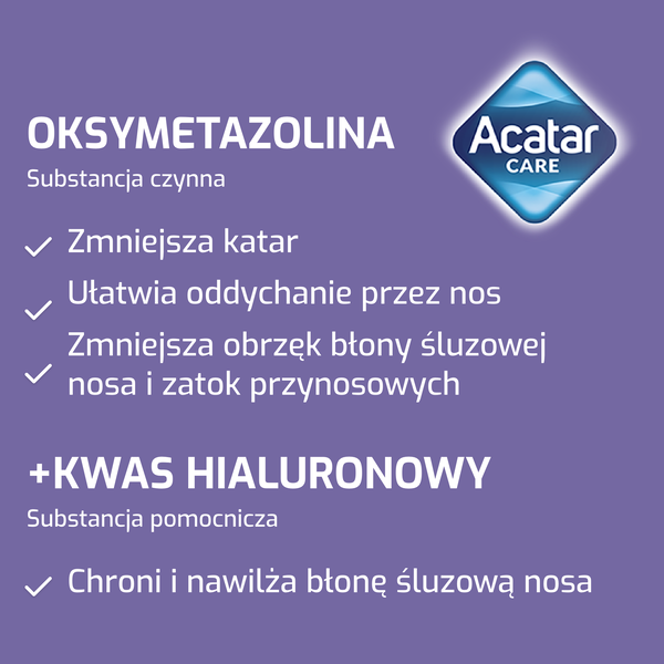 Acatar Care, 0,5 mg/ml, aerozol do nosa, 15 ml.