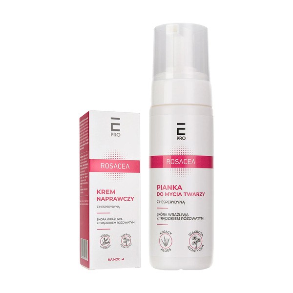 Zestaw Enilome Pro Rosacea krem na noc + pianka oczyszczająca