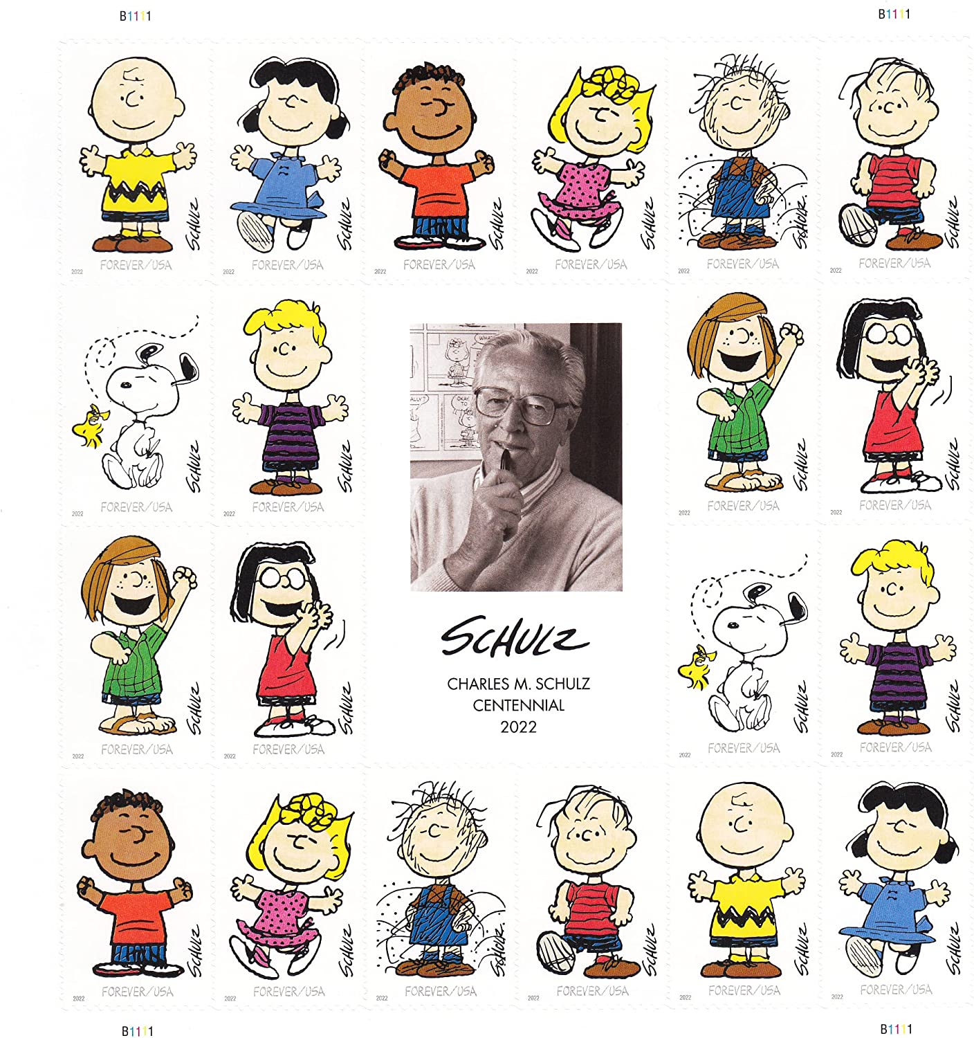 （2022）Charles M. Schulz Sheet Forever First Class Postage Stamps