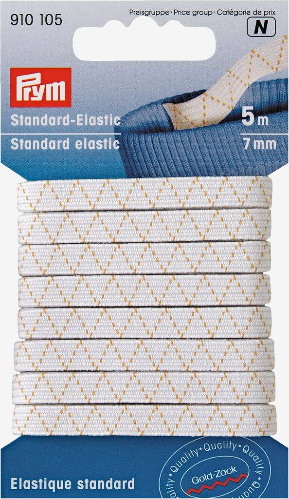 Standard elastik 7mm 5m hvid