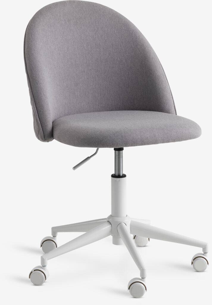 KOKKEDAL KOKKEDAL kontorstol, grå/hvid stof