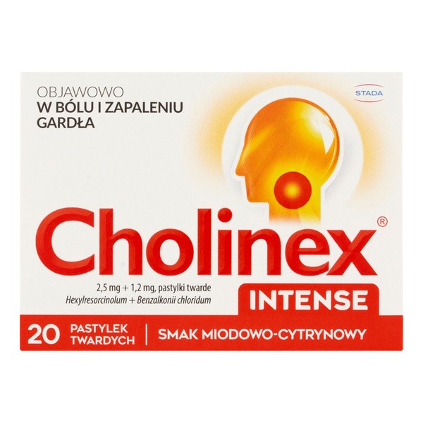 Cholinex Intense, tabletki do ssania, miód i cytryna, 20 szt.
