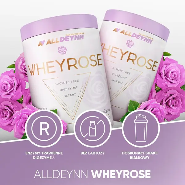 Allnutrition, ALLDEYNN WheyRose, white chocolate raspberry, proszek, 500 g