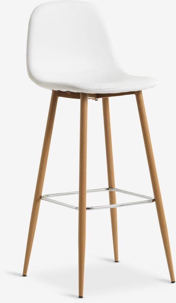 JONSTRUP JONSTRUP skammel hvid imiteret læder/eg