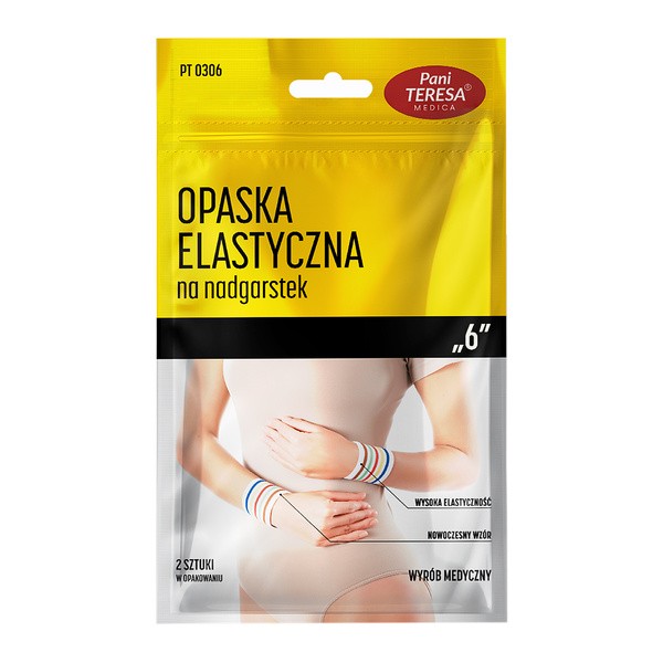 Pani Teresa Opaska elastyczna stawu nadgarstkowego, krótka, rozmiar M, 2 szt.