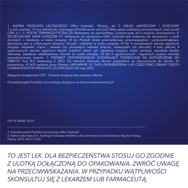 Olfen hydrożel (Olfen Żel), 10 mg/g, żel, 100 g (tuba)