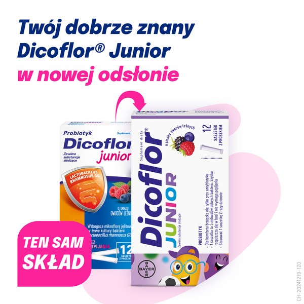 Dicoflor Junior, proszek w saszetkach, 12 szt.