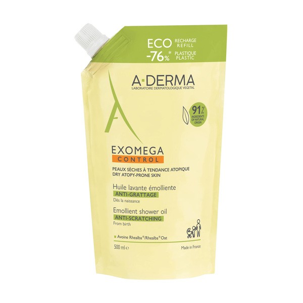 Aderma Exomega Control, olejek emolient pod prysznic, uzupełnienie, 500 ml
