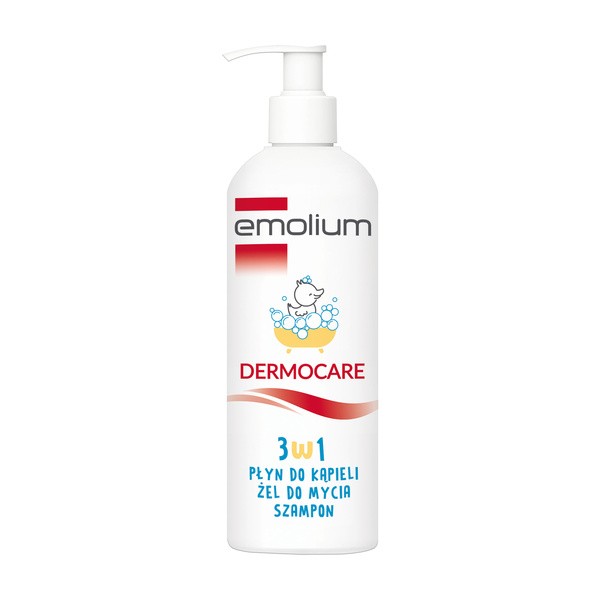 Emolium Dermocare, 3w1 płyn do kąpieli, żel do mycia, szampon, 400 ml
