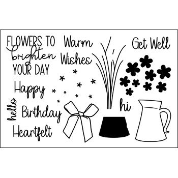 Thoughtful Flowers Clear Stamp Set of 15