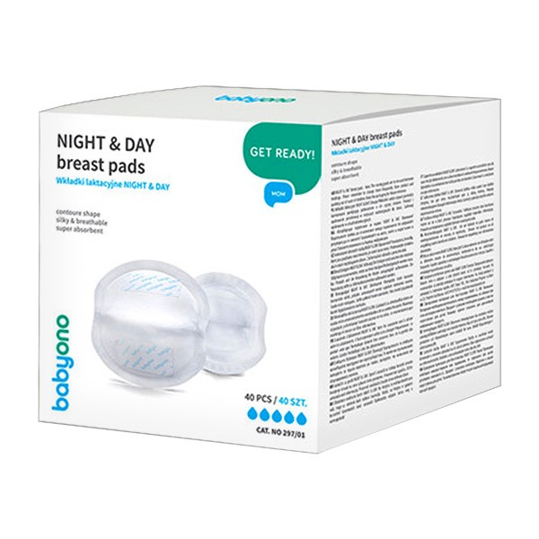BabyOno, wkładki laktacyjne Night & Day, 40 szt.