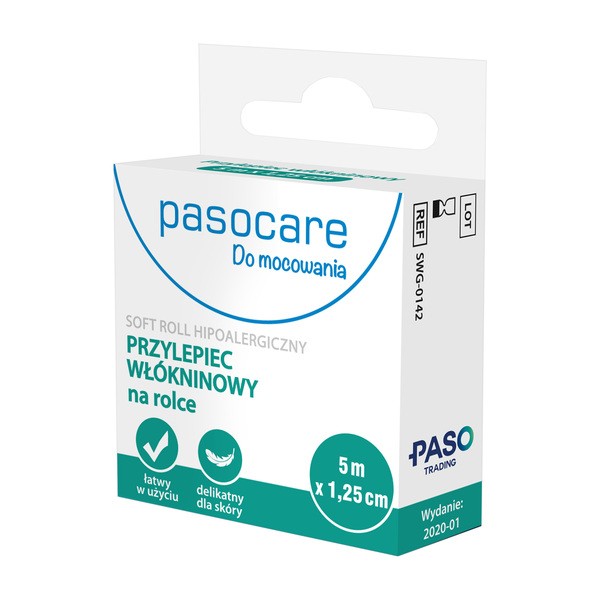 Pasocare, przylepiec włókninowy, 5 m x 1,25 cm, 1 szt. (rolka)