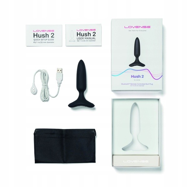Lovense Hush 2 Butt Plug 25 mm, wibrujący korek analny, 1 szt.