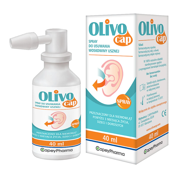 Olivocap, spray do usuwania woskowiny usznej, 40 ml