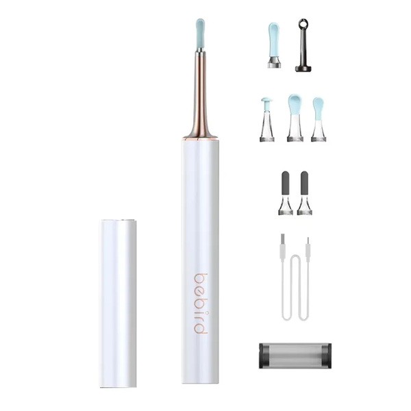 Bebird T15, Otoskop z kamerą do czyszczenia uszu 1080p, biały, 1 szt.