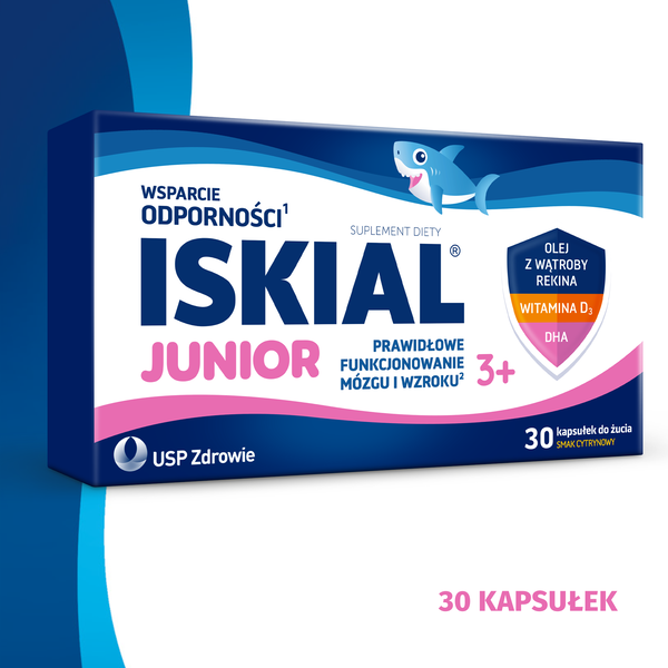 Iskial Junior, kapsułki do żucia, smak cytrynowy, 30 szt.