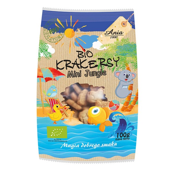 Ania, Mini Jungle, krakersy BIO, 100 g