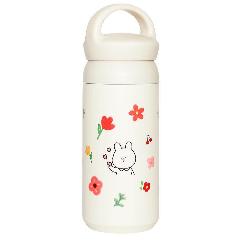 Matowy kubek podróżny do kawy, ceramiczny, ze stali nierdzewnej, z uroczym wieczkiem, spersonalizowany nadruk, porcelanowe filiżanki do herbaty z motywem zwierząt, KK60MK